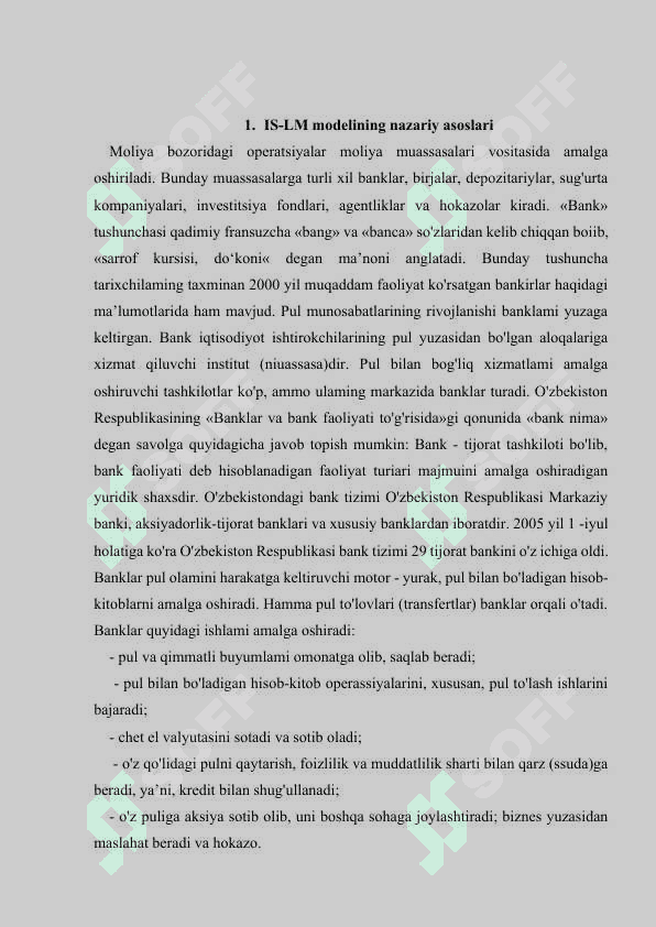 IS-LM modelida byudjet-soliq va pul-kredit siyosati 5