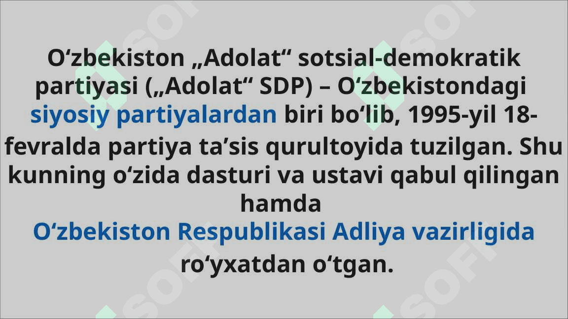 Adolat Sotsial-Demokratik Partiyasi (taqdimot) 4