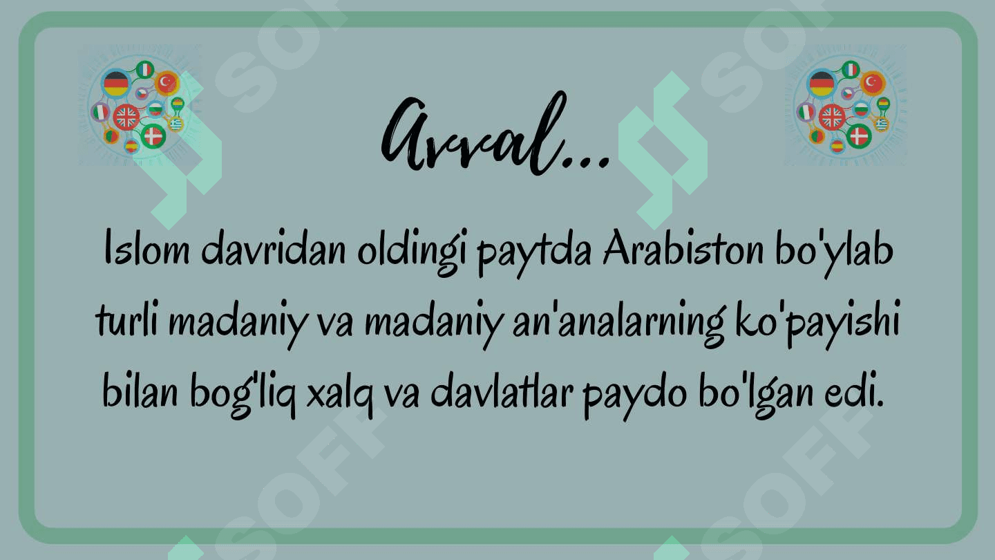 Islom davridan oldingi paytda Arabiston yarimorolidagi vaziyat 2