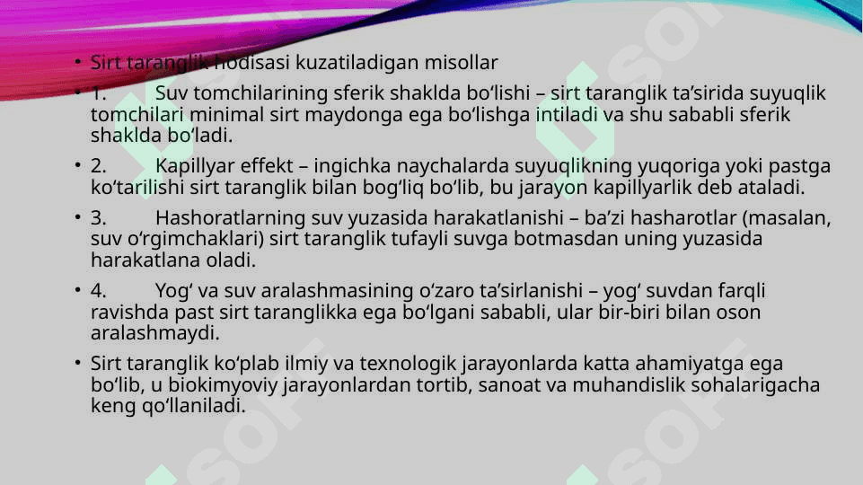 Suyuqliklarning sirt tarangligini o’rganish 6