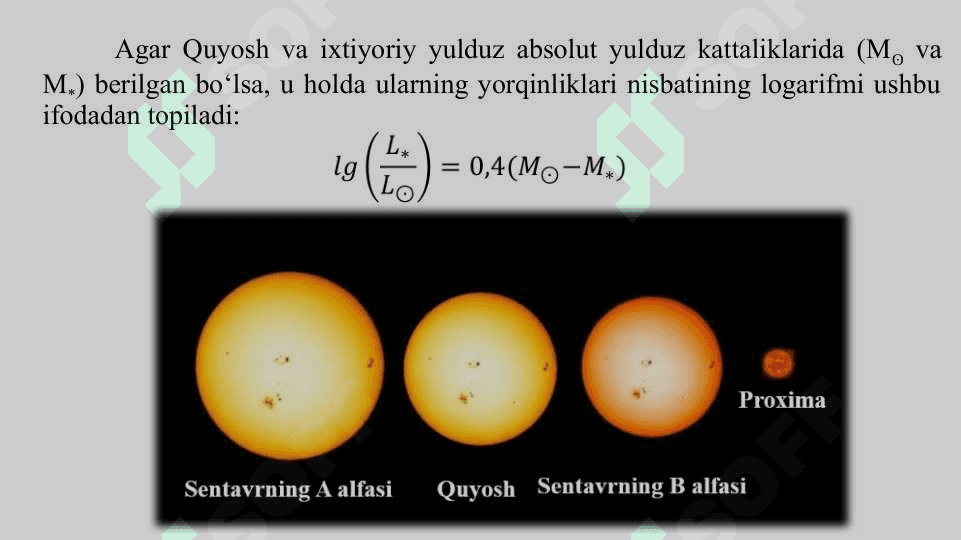 Yulduzlarning Spektrlari va Spektral Sinflari 4