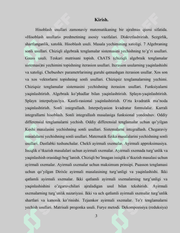 C# DASTURLASH TILIDA CHIZIQLI ALGEBRAIK TENGLAMALAR SISTEMASINI YECHISHNING GAUSS USULI KURS ISHI 3