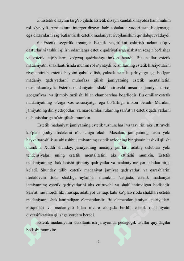 Boshlang‘ich sinflarda o‘quvchilarning estetik madaniyatini shakllantirish 7