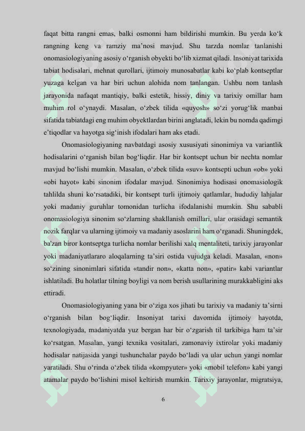 O‘zbek tilining onomasiologiyasi 6