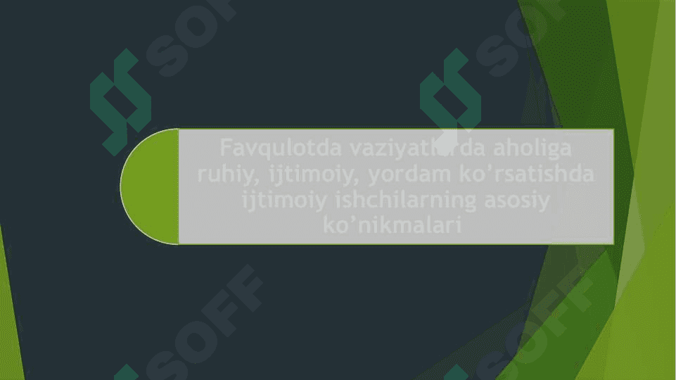 Gumanitar krizislar sharoitida ijtimoiy ish 2