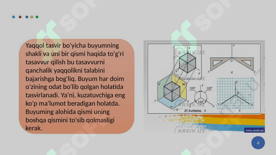 STANDART QIYSHIQ BURCHAKLI       AKSONOMETRIK  PROEKSIYALAR ppx 4