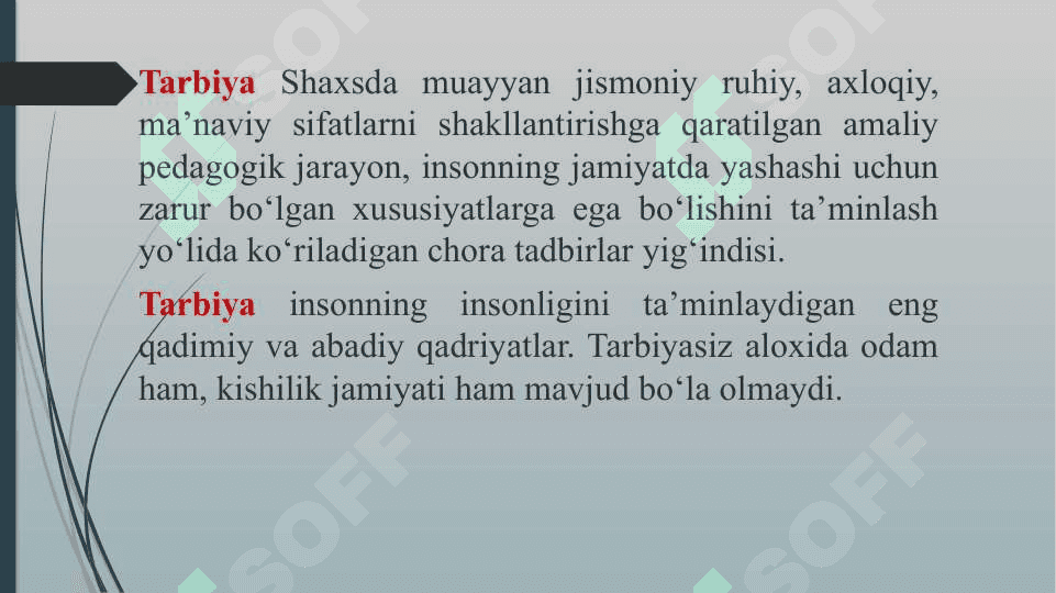 Tarbiya –komillik sari qadam 3