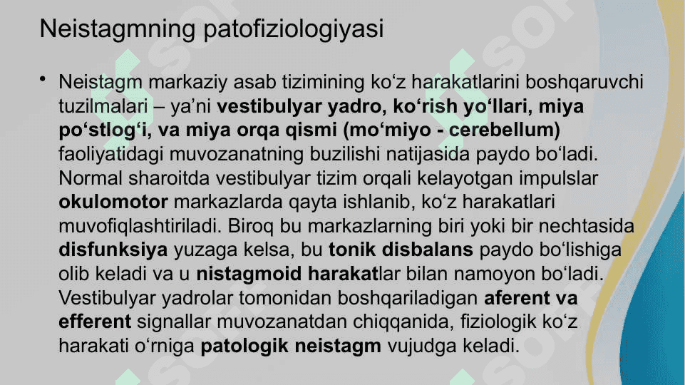 Nistagim va uning turlari . Neistagm 4