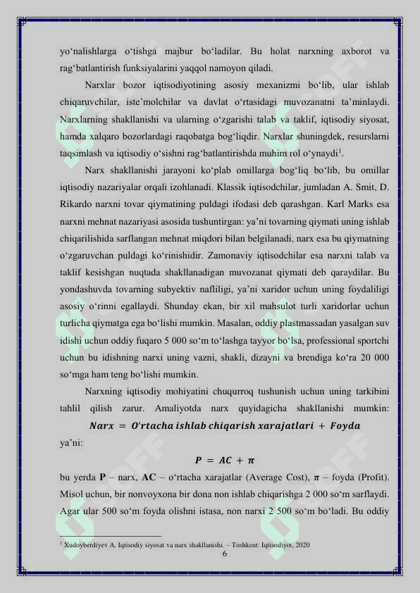 Narxning mohiyati va vazifalari 6