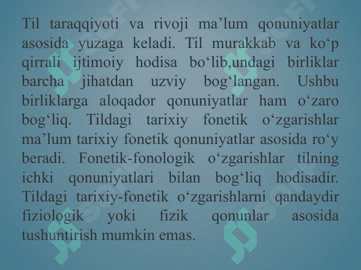 Tilning tarixiy taraqqiyoti va o‘zgaruvchanligi 6