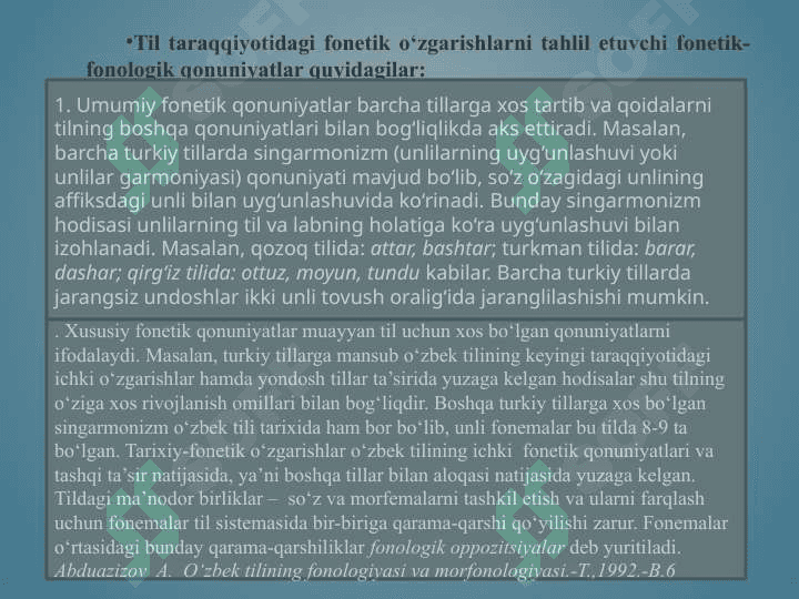 Tilning tarixiy taraqqiyoti va o‘zgaruvchanligi 7