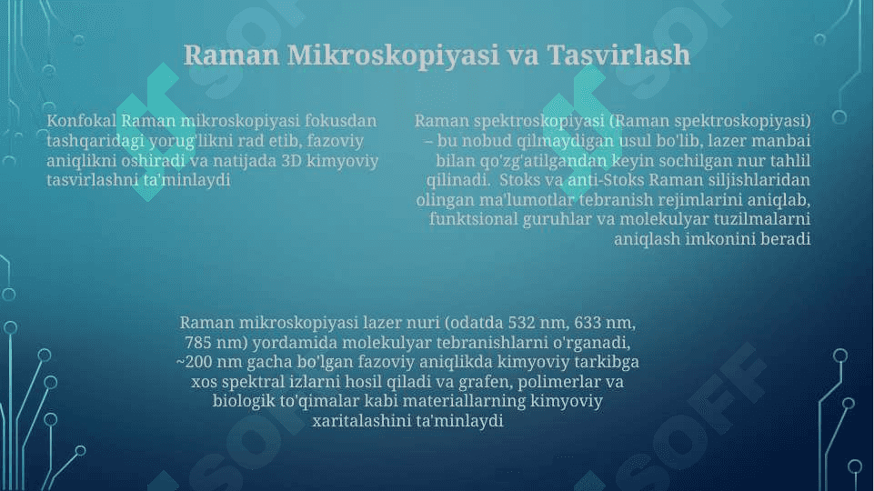 Roman spektroskopiya tahlil qilish 7