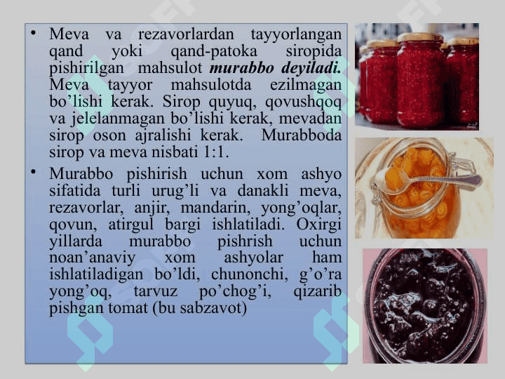 Mevalardan shakar qo‘shilgan mahsulotlar olish 3