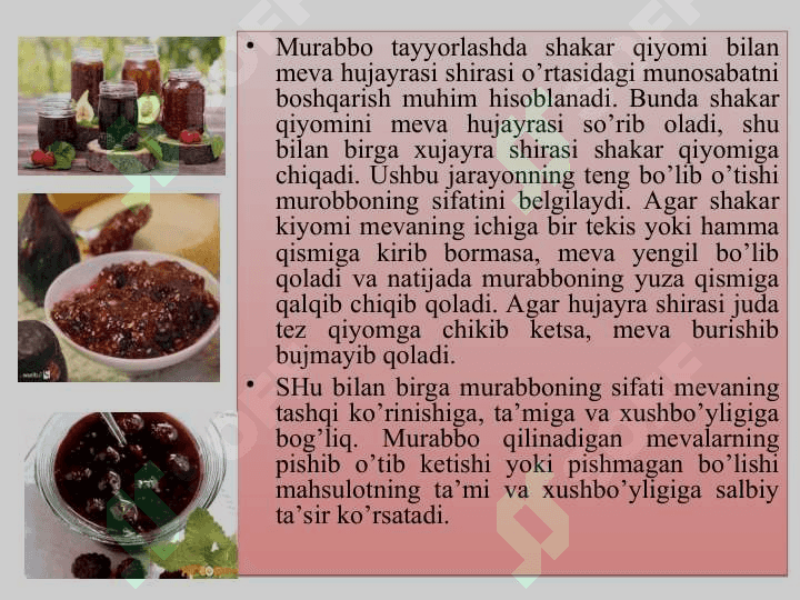 Mevalardan shakar qo‘shilgan mahsulotlar olish 4