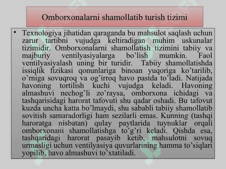 SAQLASH OMBORLARI TURLARI VA TUZILISHI 7