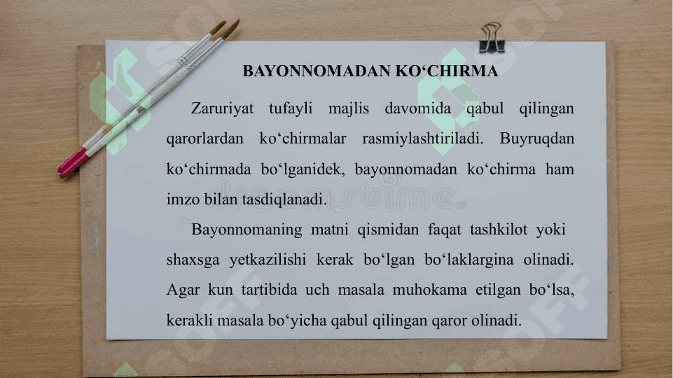 Ma'lumot-axborot hujjatlari, bayonnoma va undan ko'chirma, dalolatnoma, ma'lumotnoma 4