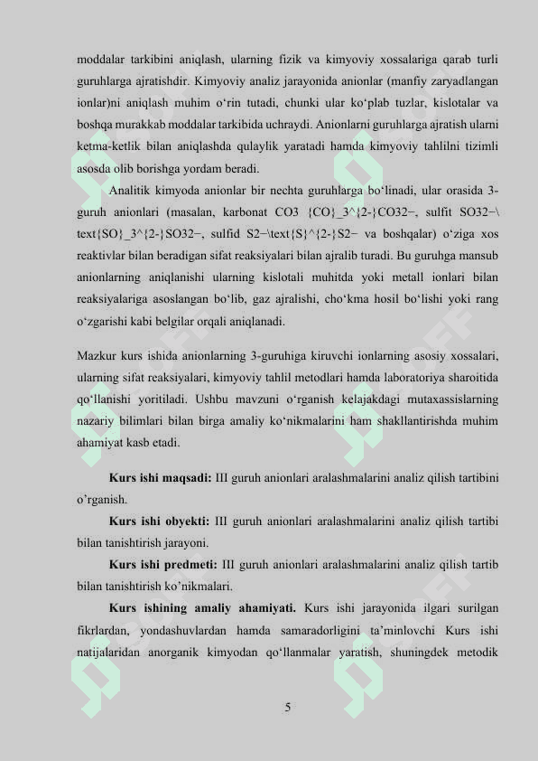 ANIONLARNING 3-GURUHI VA ULARGA XOS SIFAT REAKSIYALAR 4