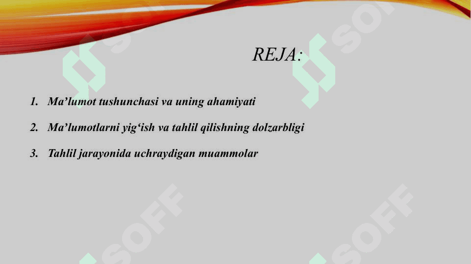 Maʼlumotlarni toʻplash va tahlil qilish 2