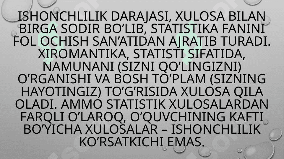 Statistik tadqiqot natijalarining ishonchlik darajasini baholash 3