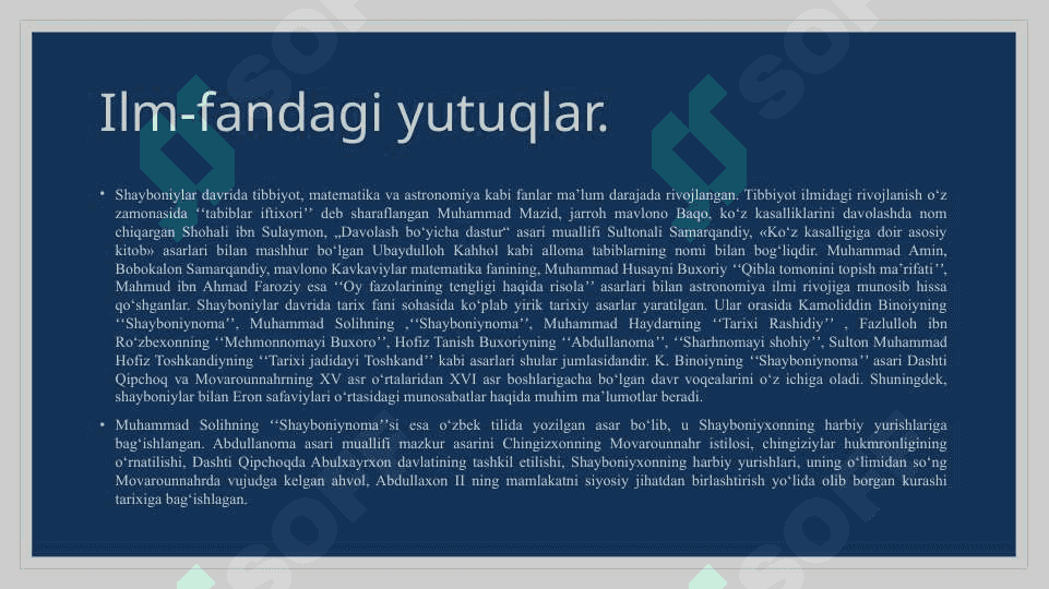 Buxoro xonligida ilm-fan va madaniyat 4
