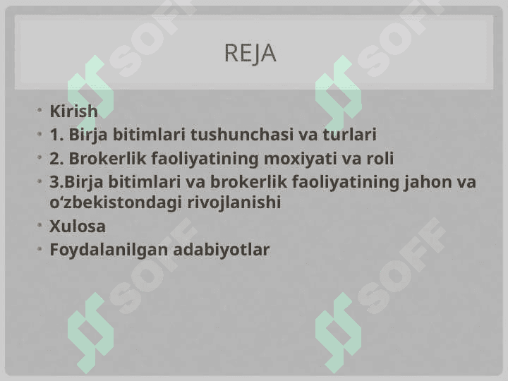 Birja bitimlari va brokerlik faoliyati 2