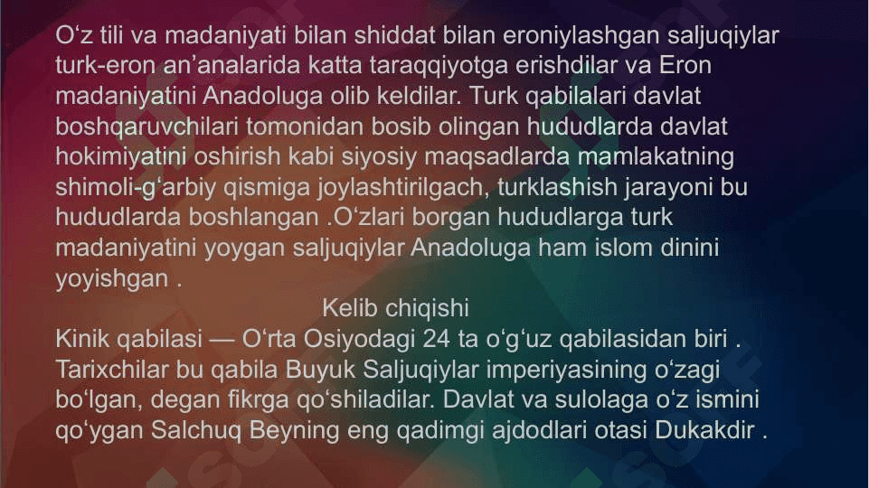 Saljuqiylar davlati haqida 5