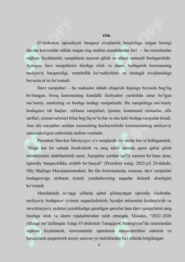 Davr harajatlarini hisobga olish va ularni boshqarish. 3