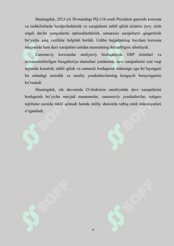 Davr harajatlarini hisobga olish va ularni boshqarish. 4
