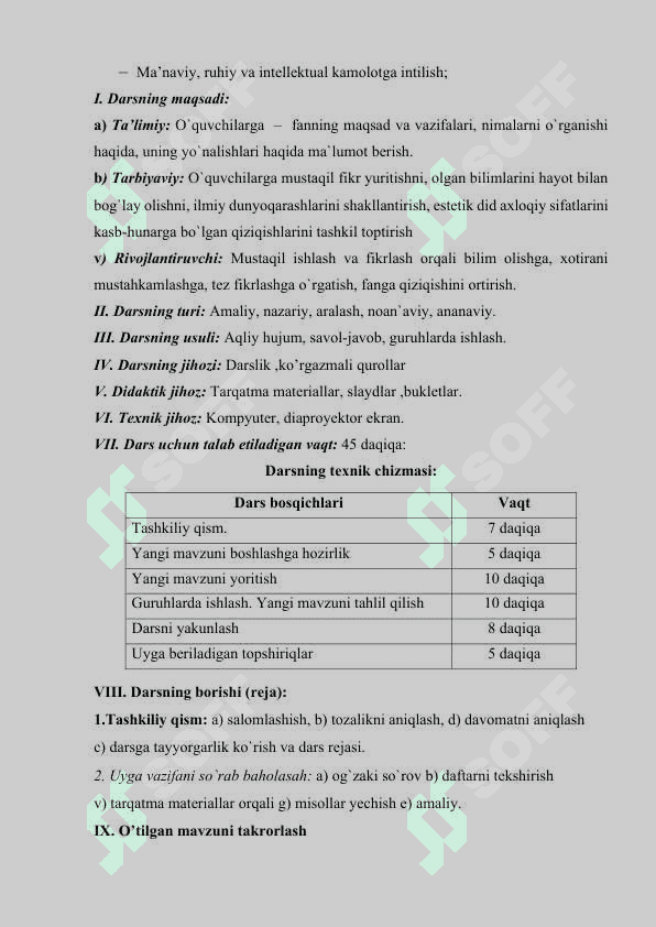 "Tokli o‘tkazgichlarning o‘zaro ta’sir kuchi" mavzusida dars ishlanma 2