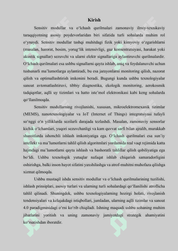 Sensitiv modullar va o‘lchash qurilmalari 3