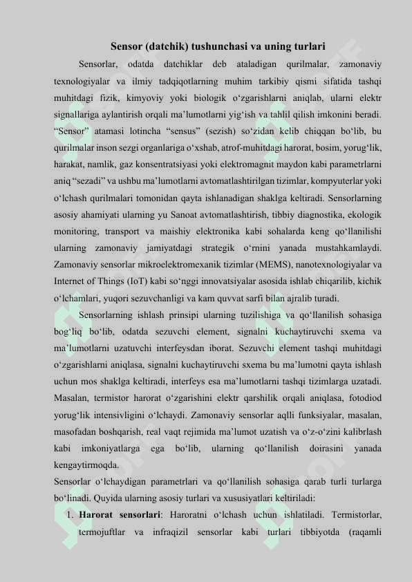 Sensitiv modullar va o‘lchash qurilmalari 6