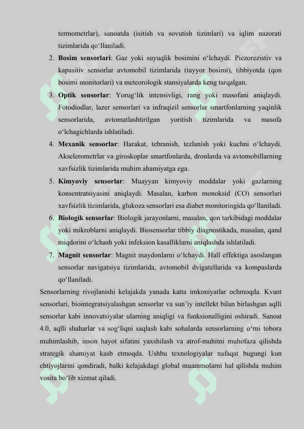 Sensitiv modullar va o‘lchash qurilmalari 7