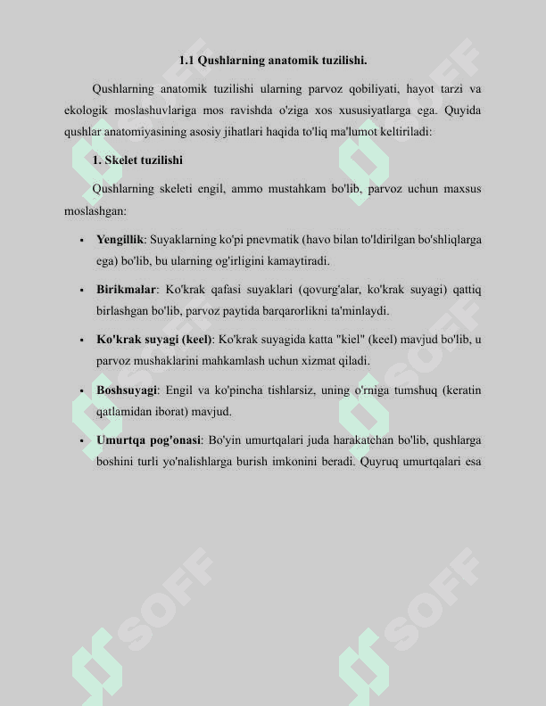 Qushlarning uchishga moslanish xususiyatlari 6