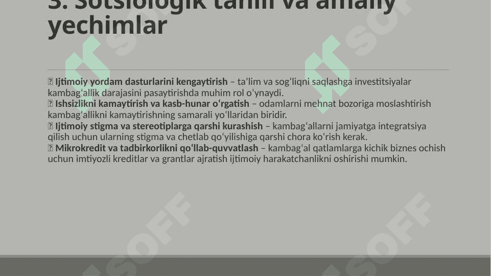 Kam ta’minlanganlik va umumiy ta’minot 5