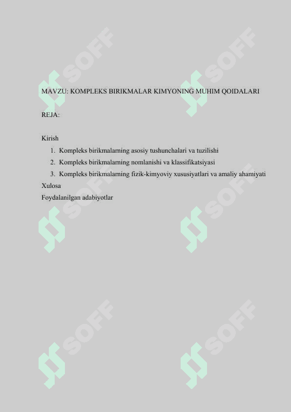 KOMPLEKS BIRIKMALAR KIMYONING MUHIM QOIDALARI 2