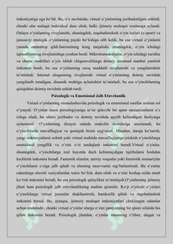 Virtual  o’yinlarning asoratlari 25 4