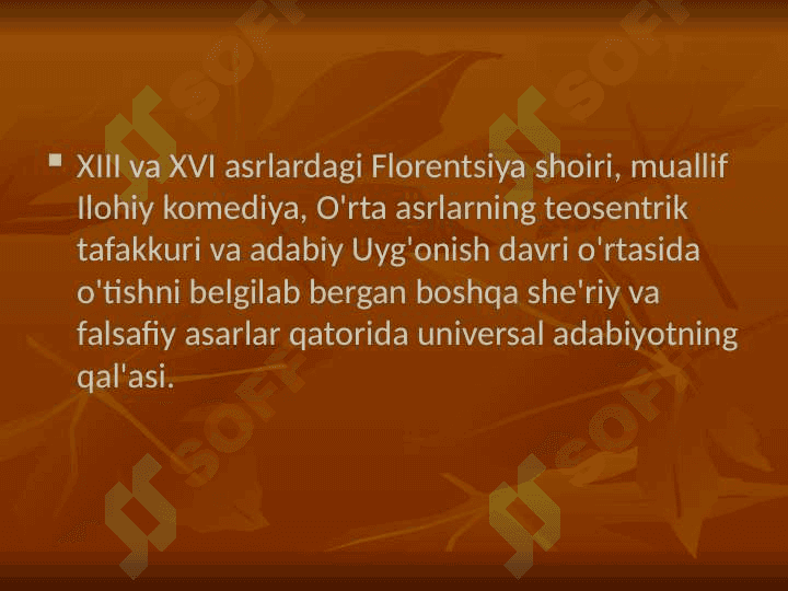 Dante Aligeyri ,,Ilohiy komediya'' 4