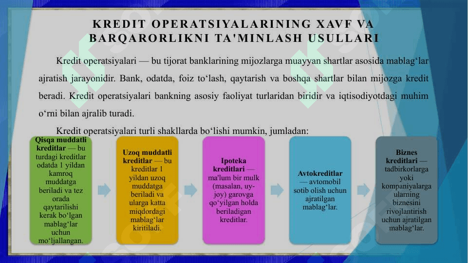 Tijorat banklarining kredit operatsiyalari 3