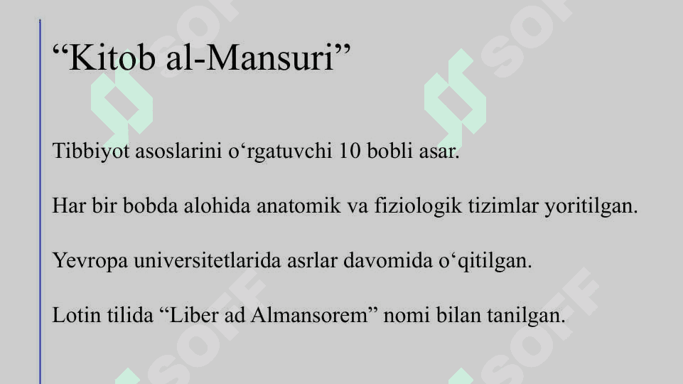 Ar-roziy tibbiyotga qo‘shgan xissasi 8