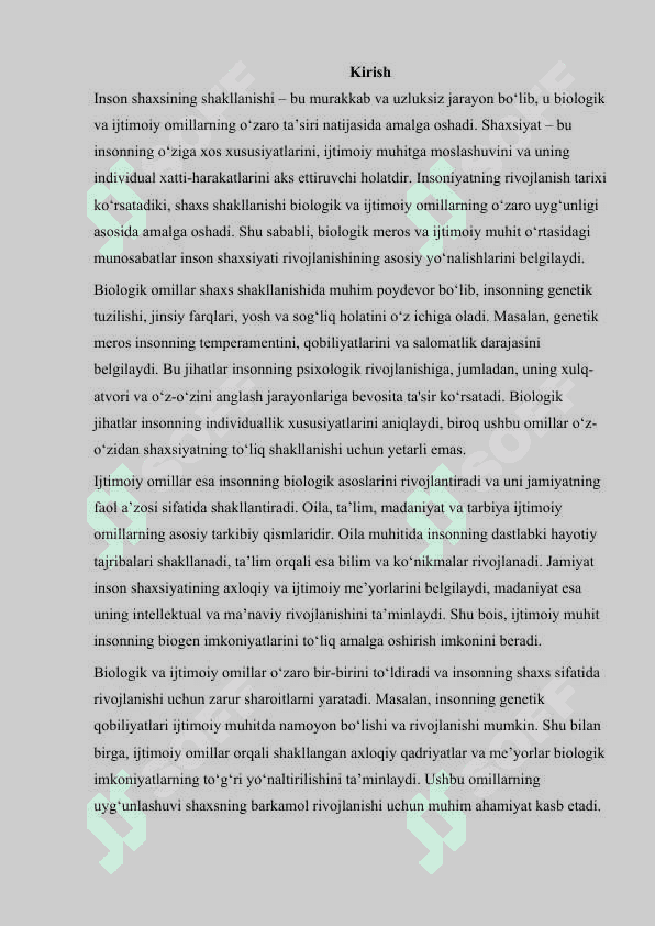 Shaxsning shakllanishida biologik va ijtimoiy omillar 2