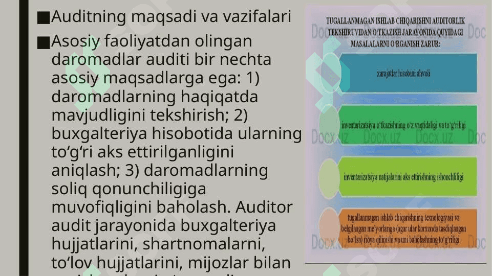 Asosiy faoliyatdan olingan daromadlar auditi 4