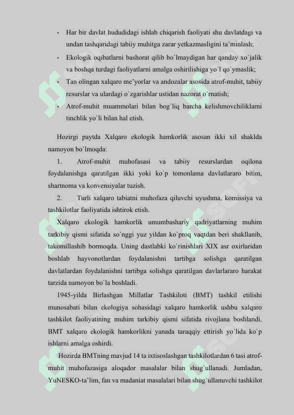 EKALOGIK  BARQAROR RIVOJLANISH KONSEPSIYASI 8