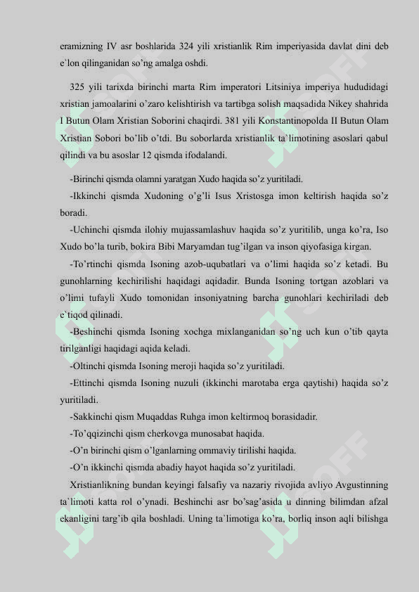 Xristianlikning vujudga kelishi va tarqqalishi 3