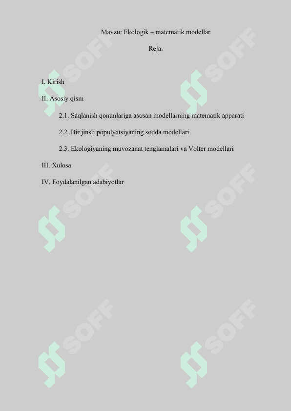 Ekologik – matematik modellar.docx 2