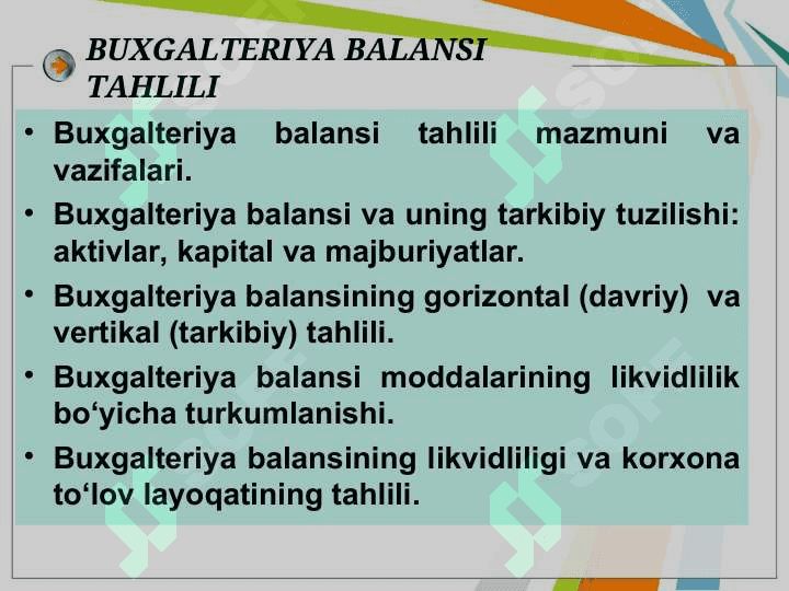 BUXGALTERIYA BALANSI TAHLILI 2
