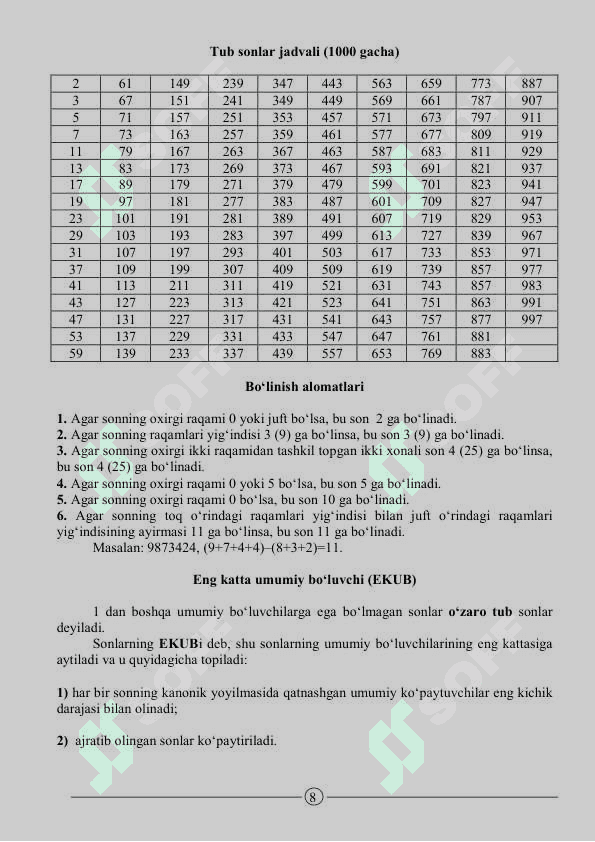 Matematikadan eng asosiy formulalar 1