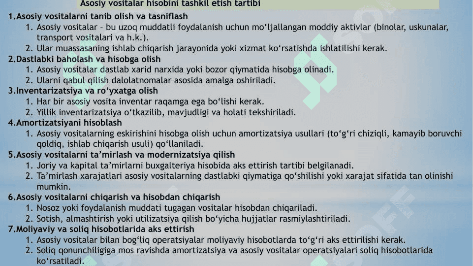 Asosiy vositalar hisobi 6