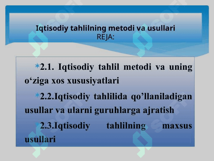 Iqtisodiy tahlilning metodi va usullari 2