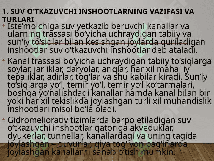 To‘siqlardan suv o‘tkazish inshootlari 3
