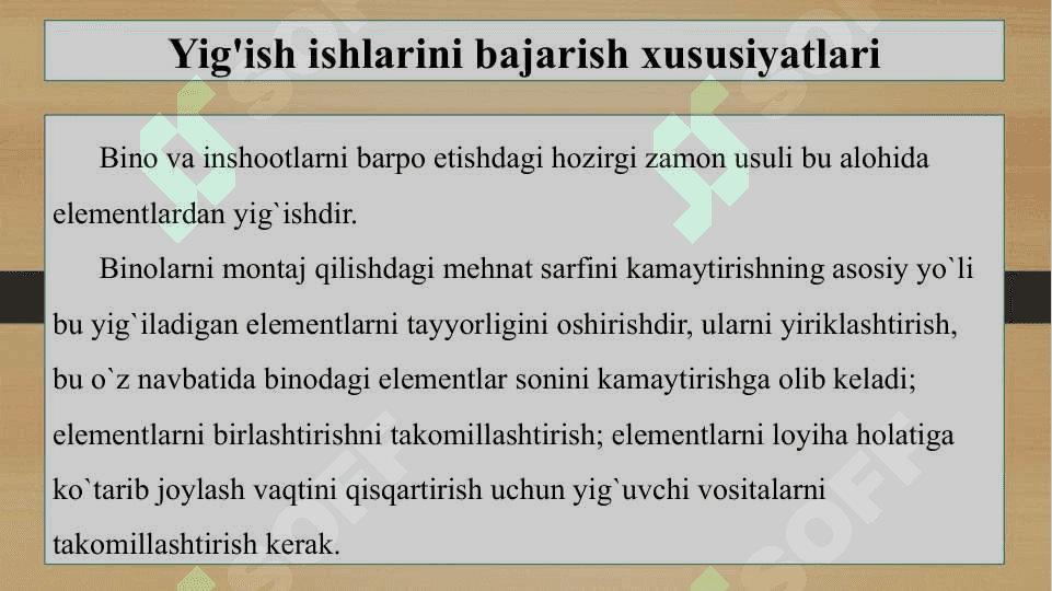 Yig‘ish ishlarini kranlar, ilgakli po‘lat arqonlar qo’llash 2
